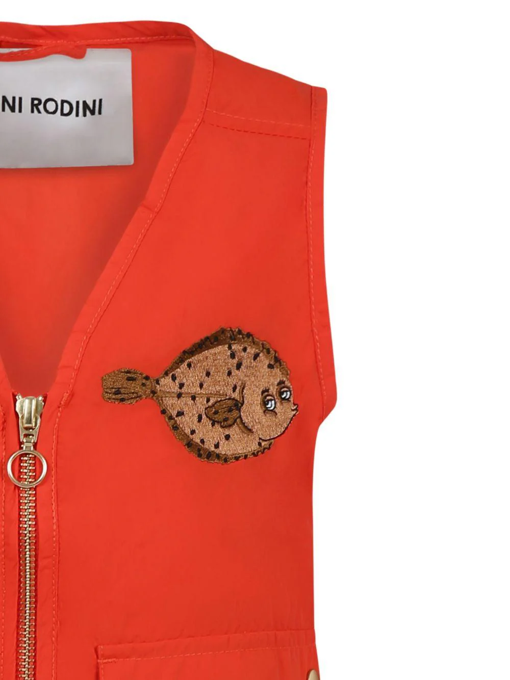 Gilet con tasche per bambino Mini Rodini rosso con motivo con ricamo - Image 2