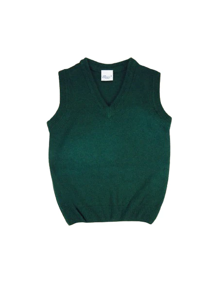 Gilet di lana per bambino Baroni verde con scollo a V