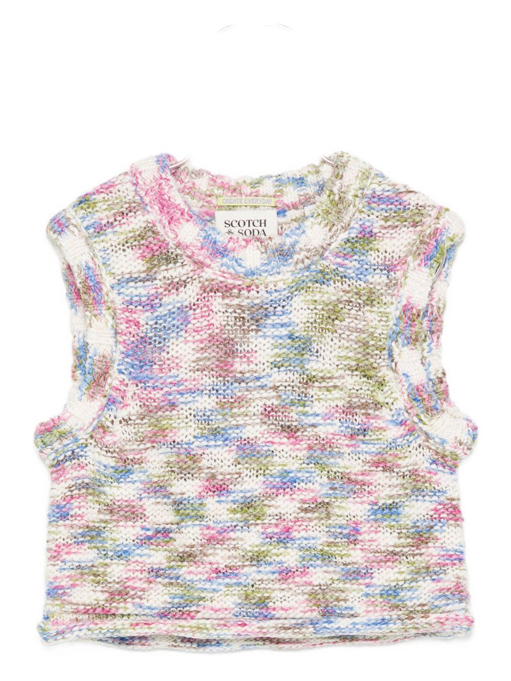 Gilet per bambina Scotch & Soda Kids multicolore a girocollo