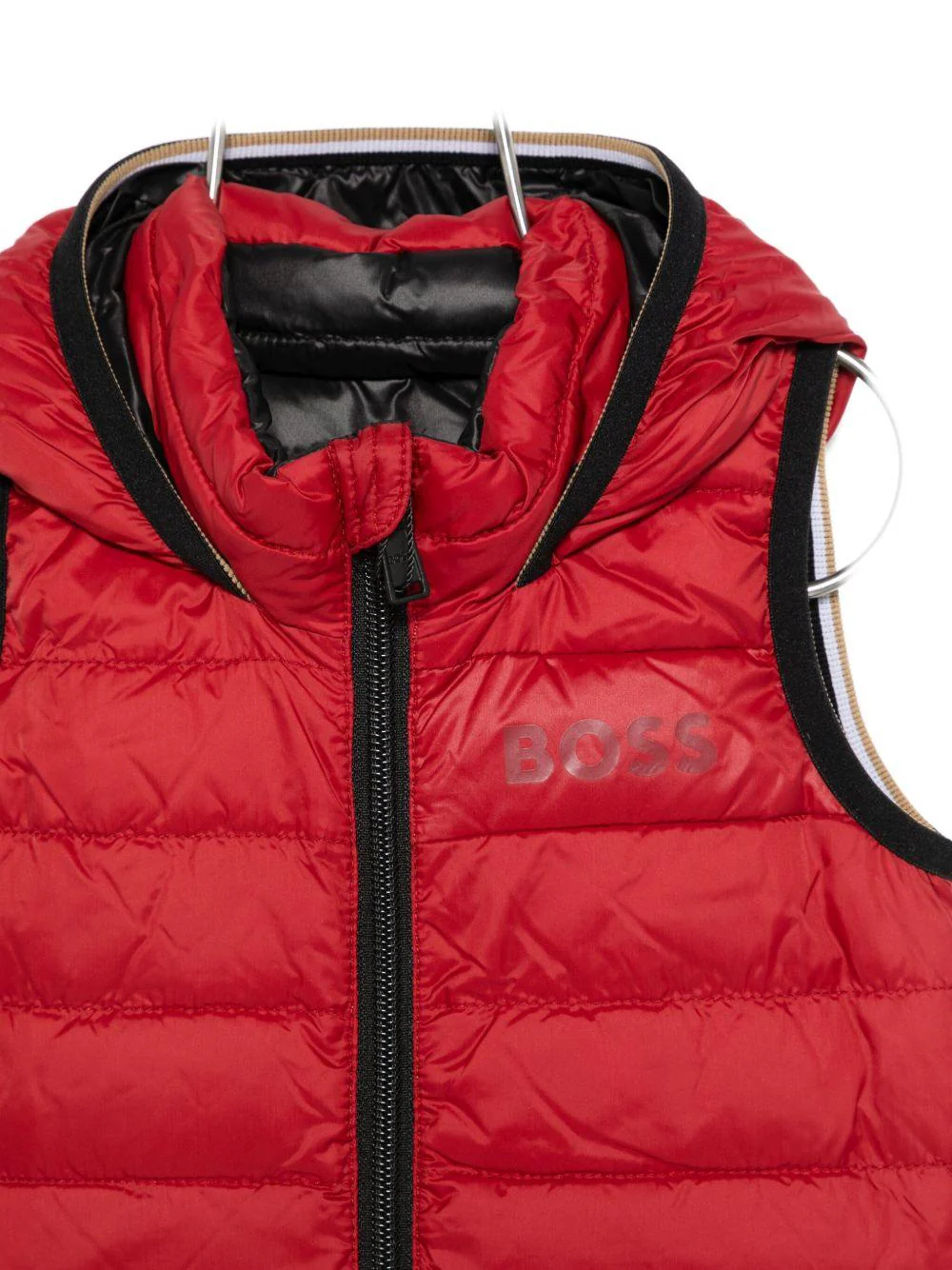 Gilet per bambino Boss Kids rosso con design trapuntato - Image 3