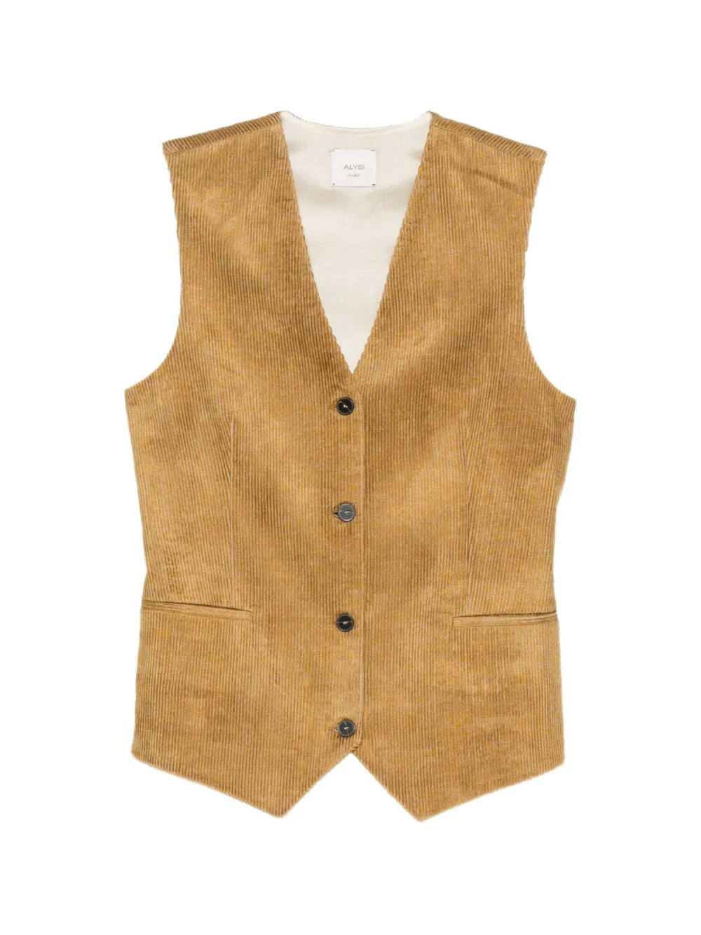 Gilet per donna Alysi marrone con texture a coste