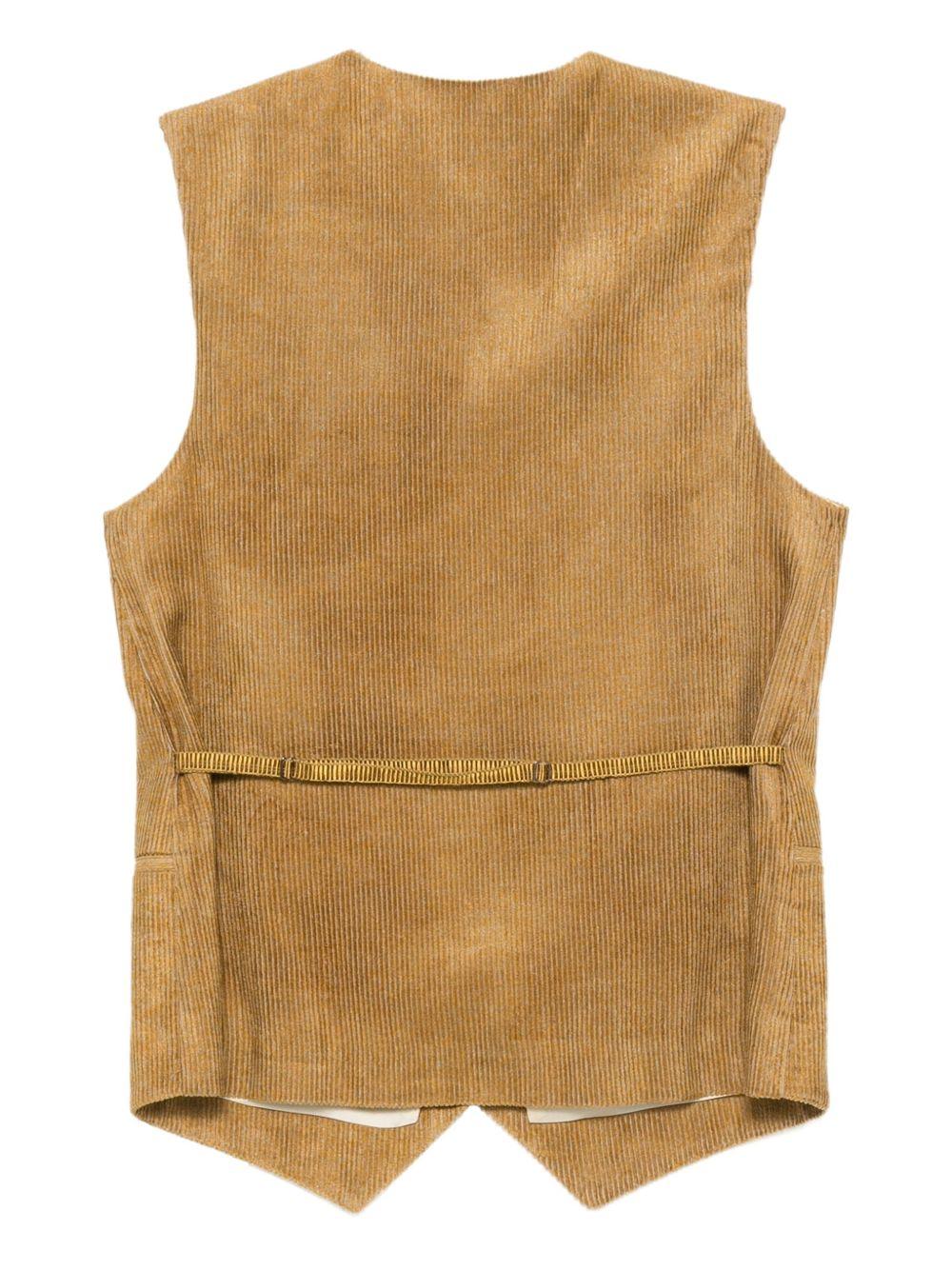 Gilet per donna Alysi marrone con texture a coste - Image 3