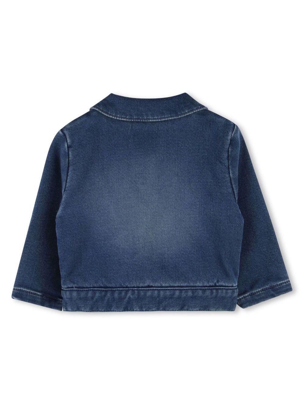 Giubbino denim per neonata Givenchy Kids blu con decorazione con strass - Image 2