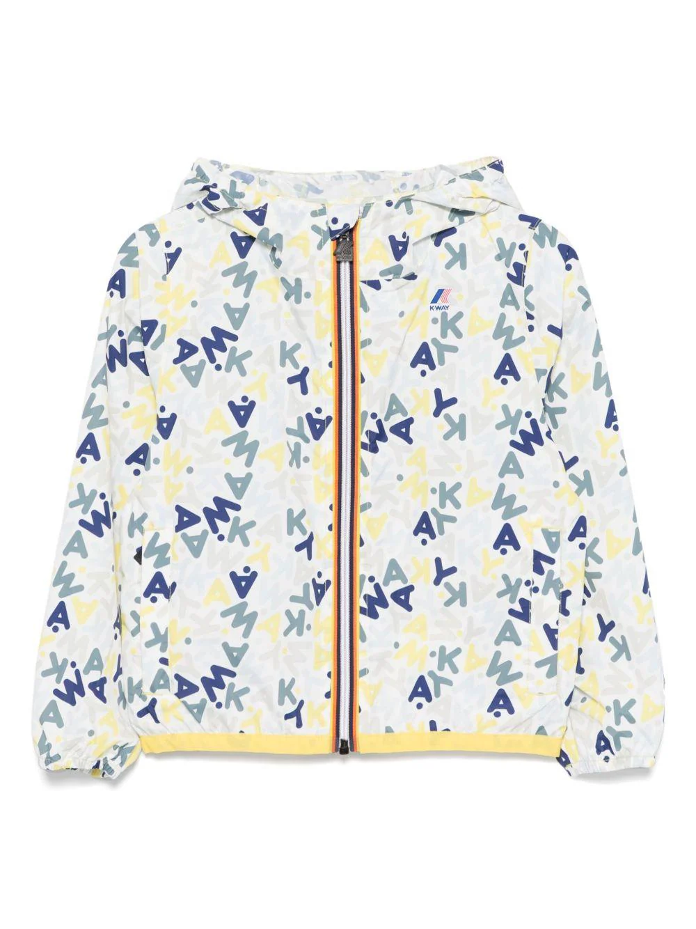 Giubbino Le Vrai per bambino K Way Kids bianco con cappuccio ampio