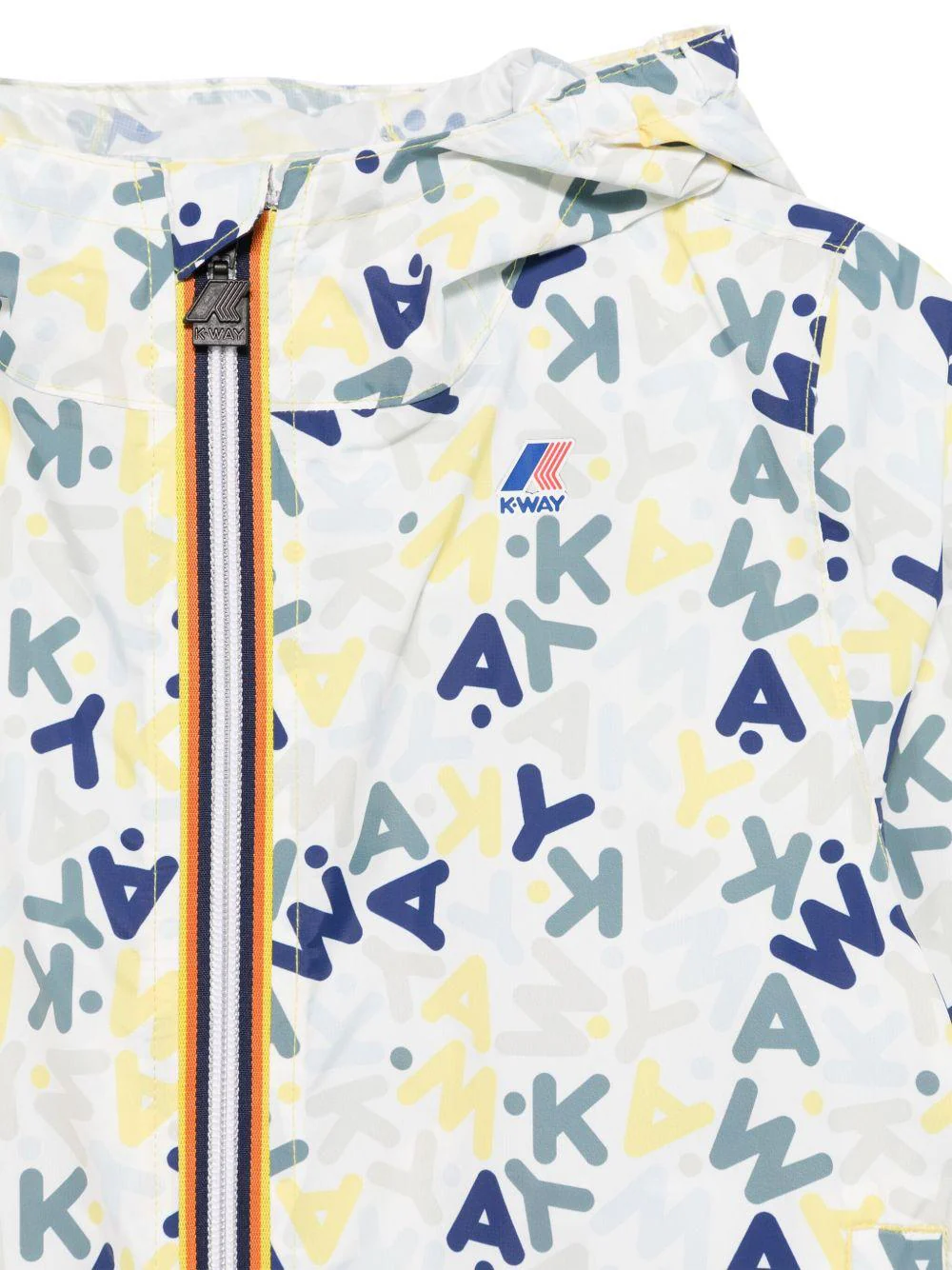 Giubbino Le Vrai per bambino K Way Kids bianco con cappuccio ampio - Image 2