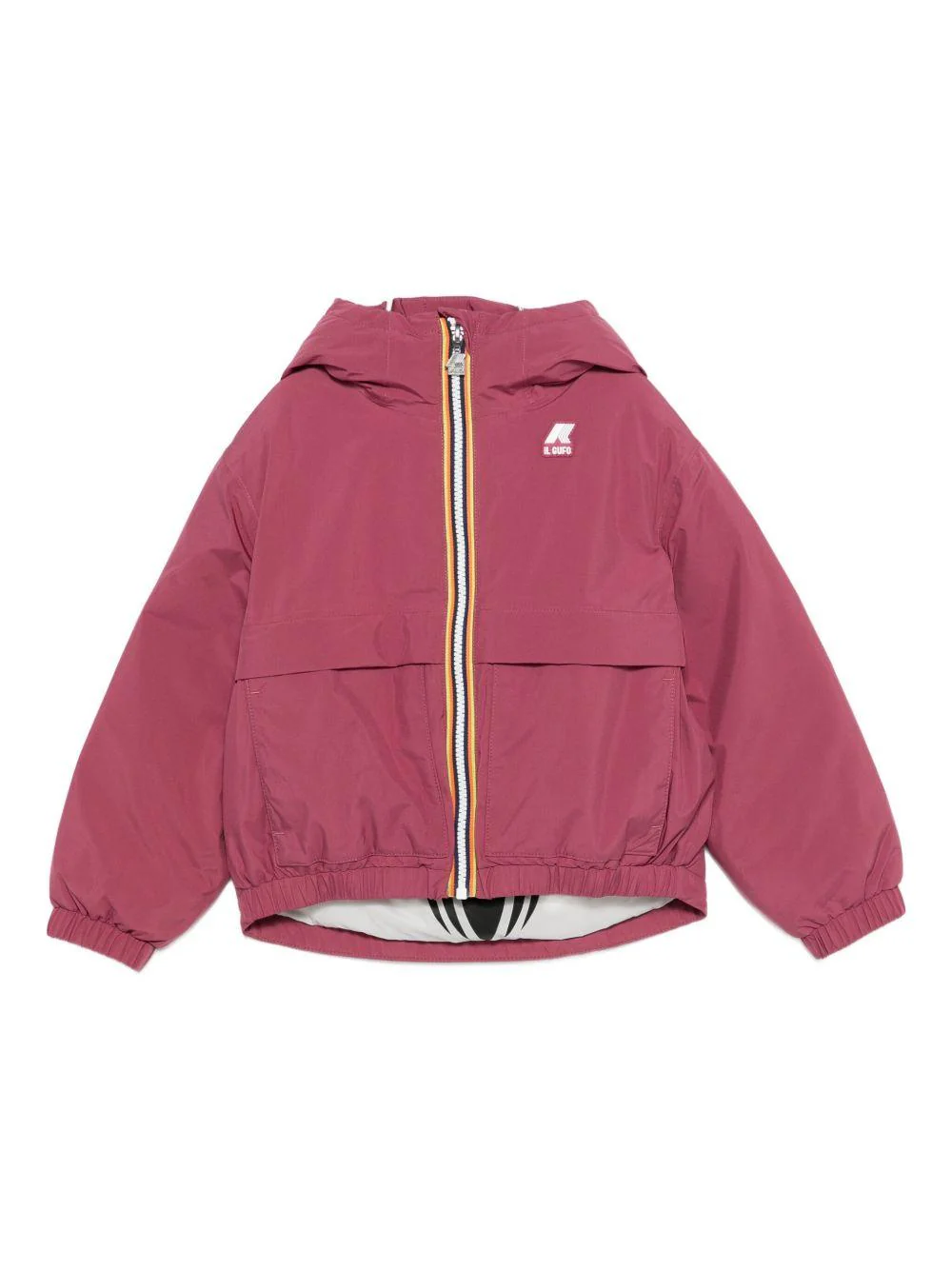 Giubbino P. Fiorelle per bambina Il Gufo x K-Way Kids fucsia con stampa Gufo effetto tribale