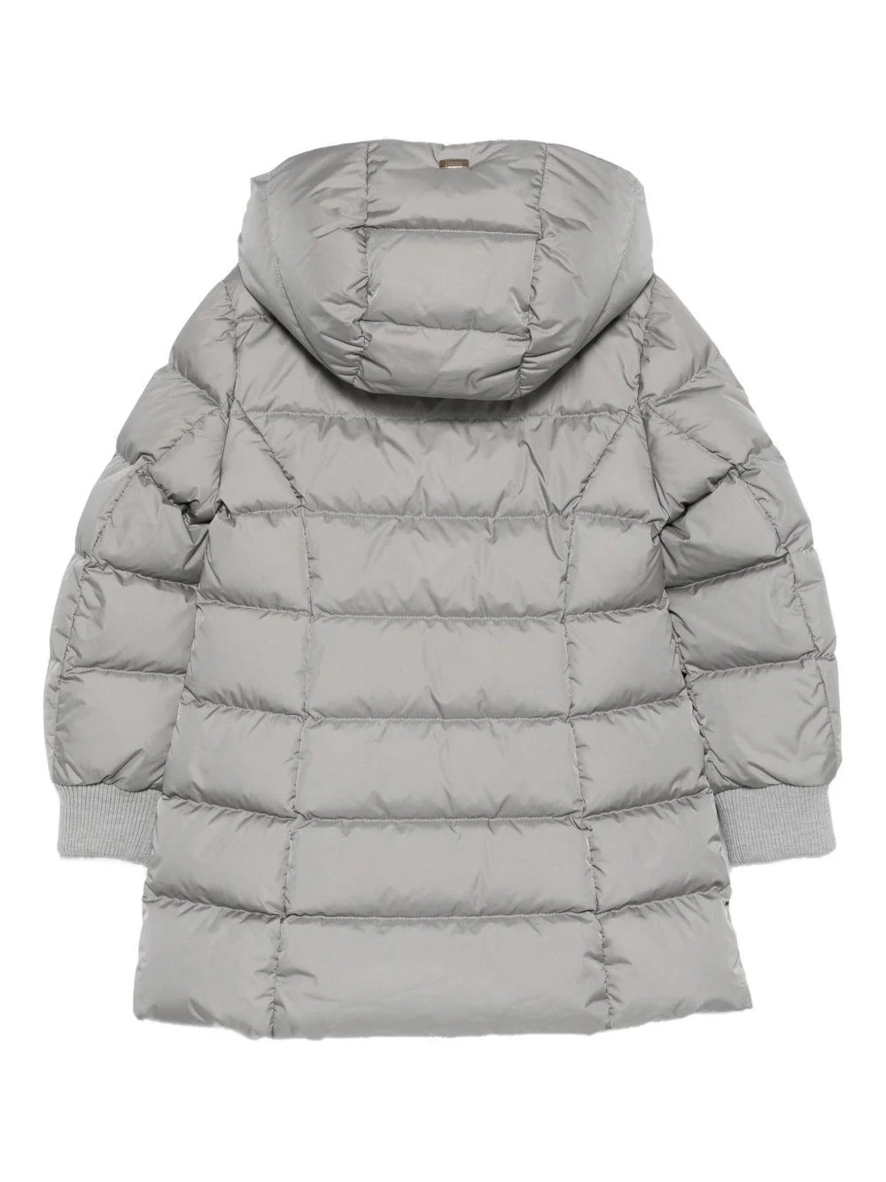 Giubbino per bambina Herno Kids grigio imbottito con cappuccio - Image 2