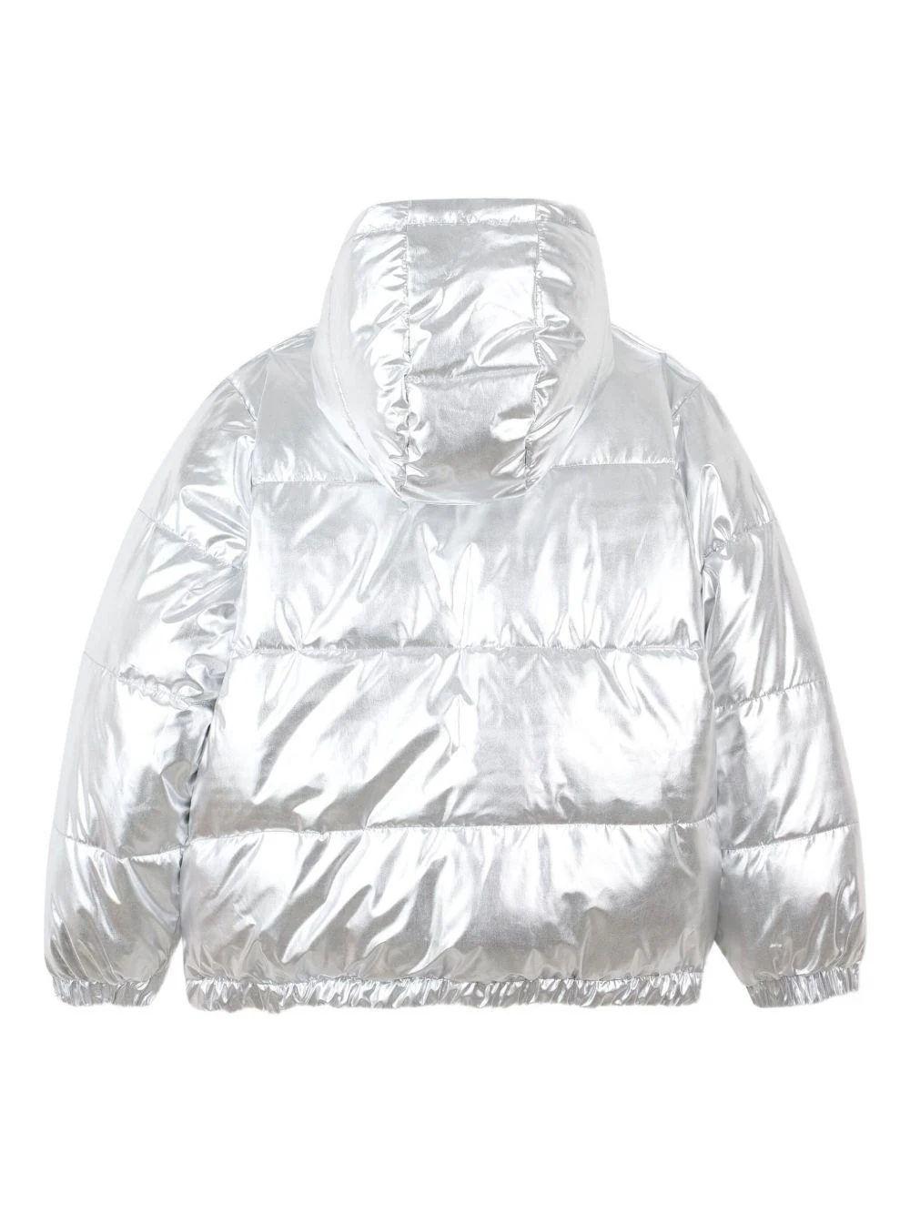 Giubbino per bambina Kenzo Kids color argento con logo sul davanti - Image 3