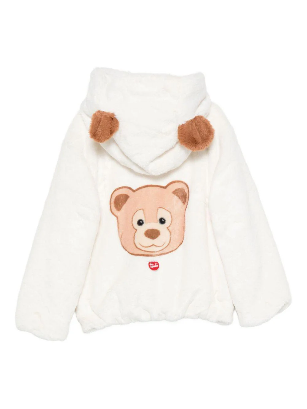 Giubbino per bambina MC2 Saint Barth Kids bianco con applicazione orecchie da orso - Image 2