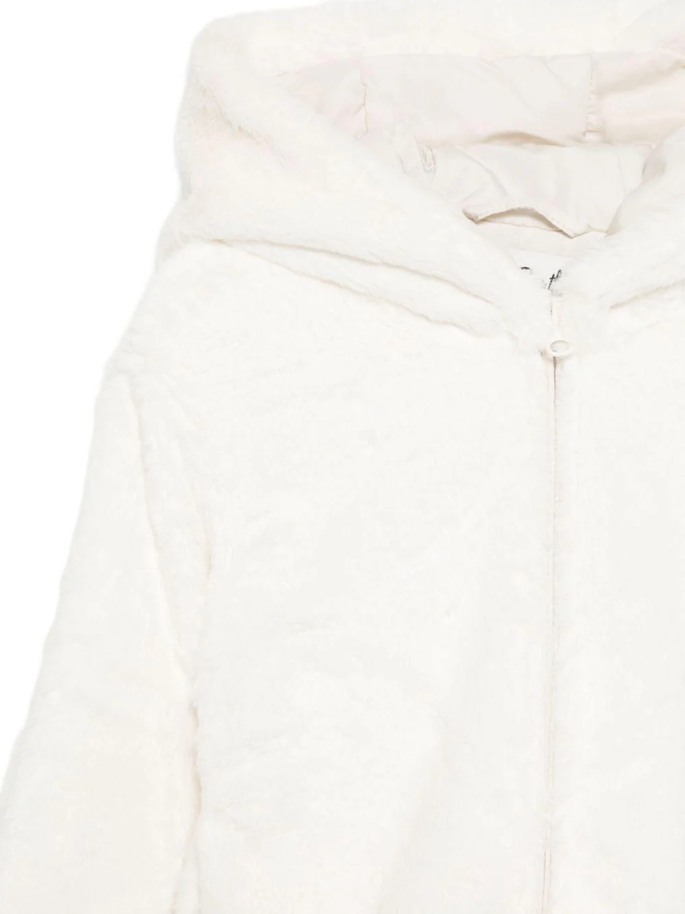 Giubbino per bambina MC2 Saint Barth Kids bianco con applicazione orecchie da orso - Image 3