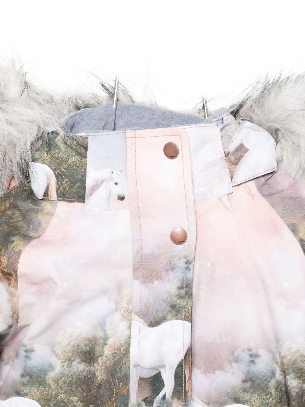 Giubbino per bambina Molo rosa con stampa unicorni - Image 2