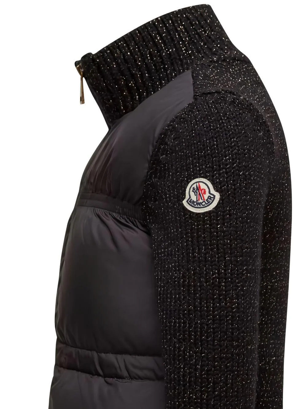 Giubbino per bambina Moncler Enfant nero con design a inserti - Image 2