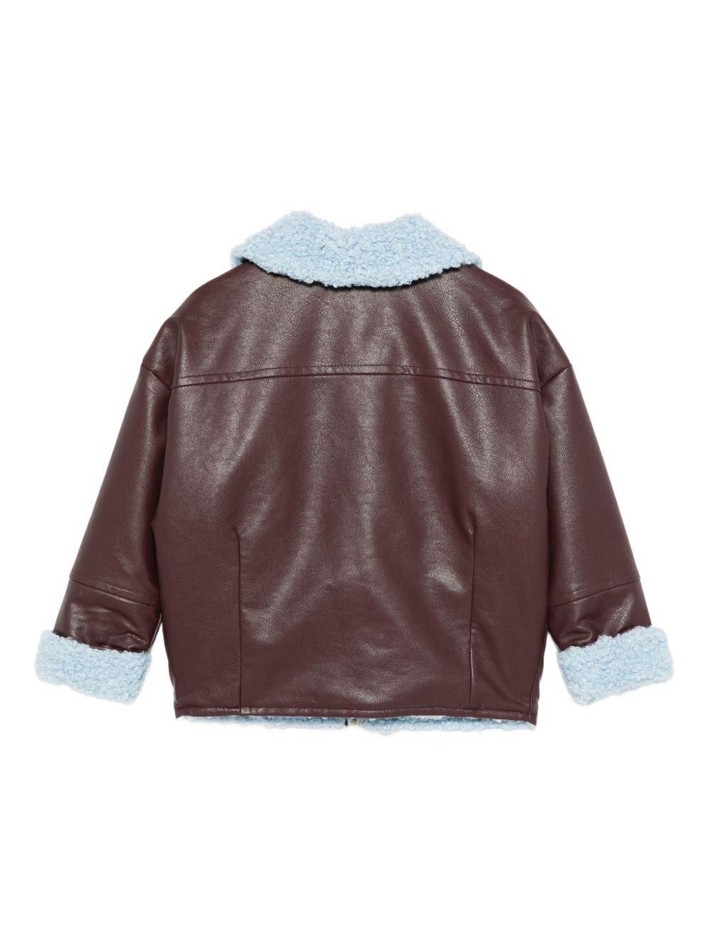 Giubbino per bambina Scotch & Soda Kids marrone con chiusura con cerniera - Image 2
