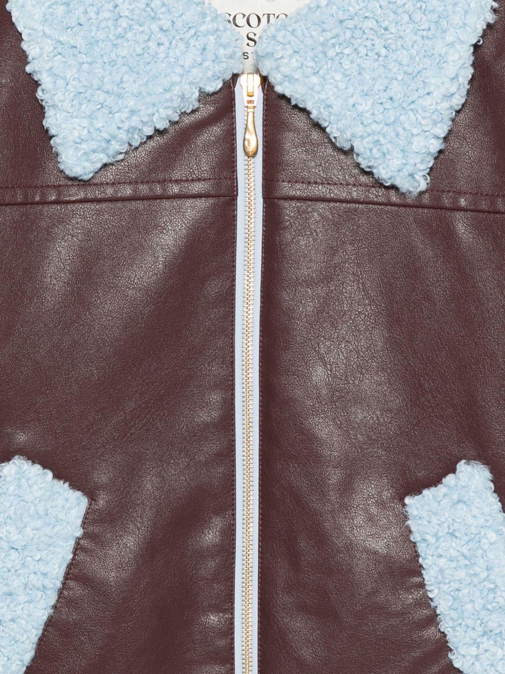 Giubbino per bambina Scotch & Soda Kids marrone con chiusura con cerniera - Image 3