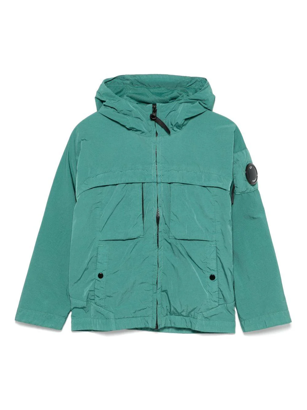 Giubbino per bambino C.P. Company verde con cappuccio
