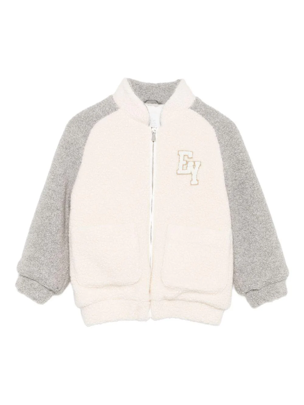 Giubbino per bambino Eleventy Kids grigio con logo ricamato