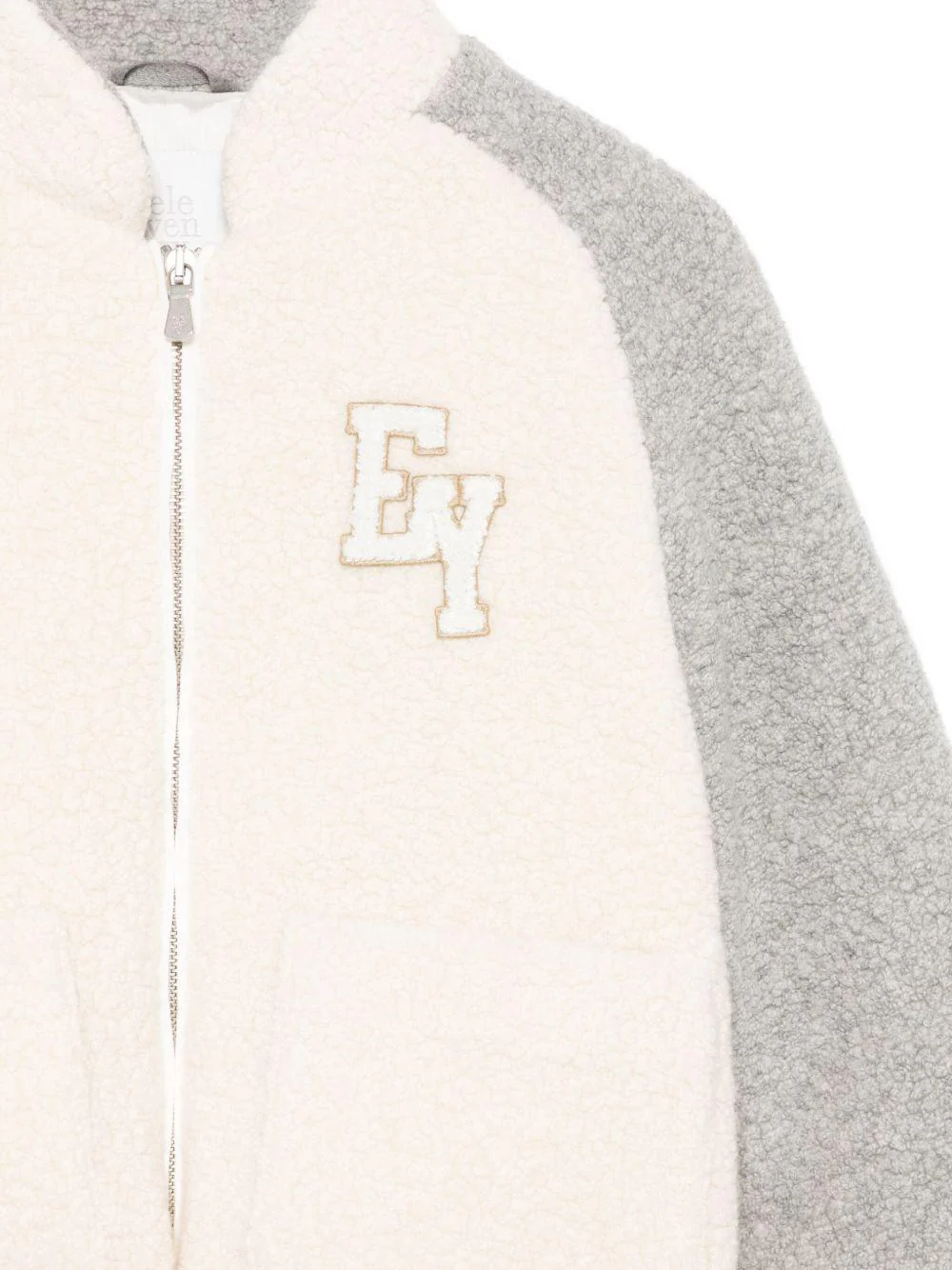 Giubbino per bambino Eleventy Kids grigio con logo ricamato - Image 3