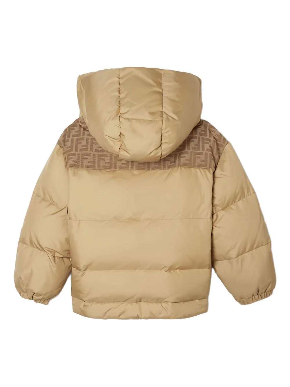 Giubbino per bambino Fendi Kids beige con logo FF sulle spalle - Image 4