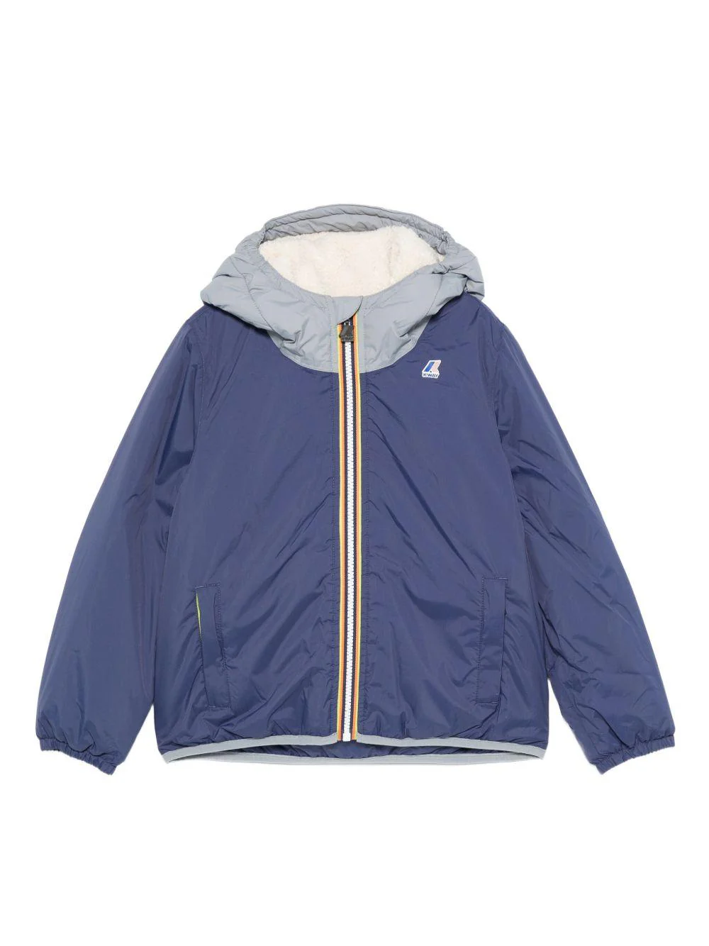 Giubbino per bambino K-Way Kids blu con design imbottito