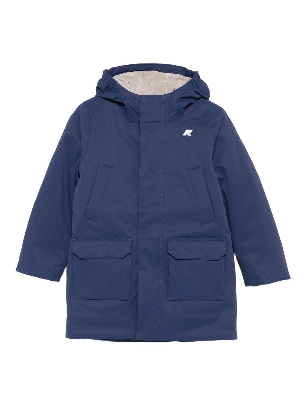 Giubbino per bambino K-Way Kids blu con dettaglio logo sul davanti