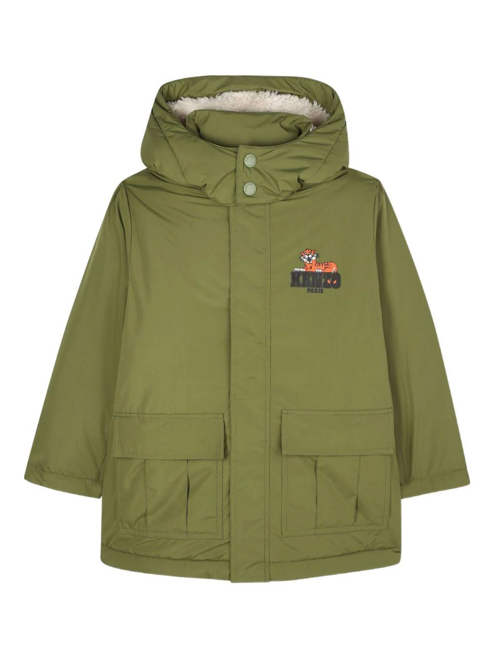 Giubbino per bambino Kenzo Kids verde con tasche frontali