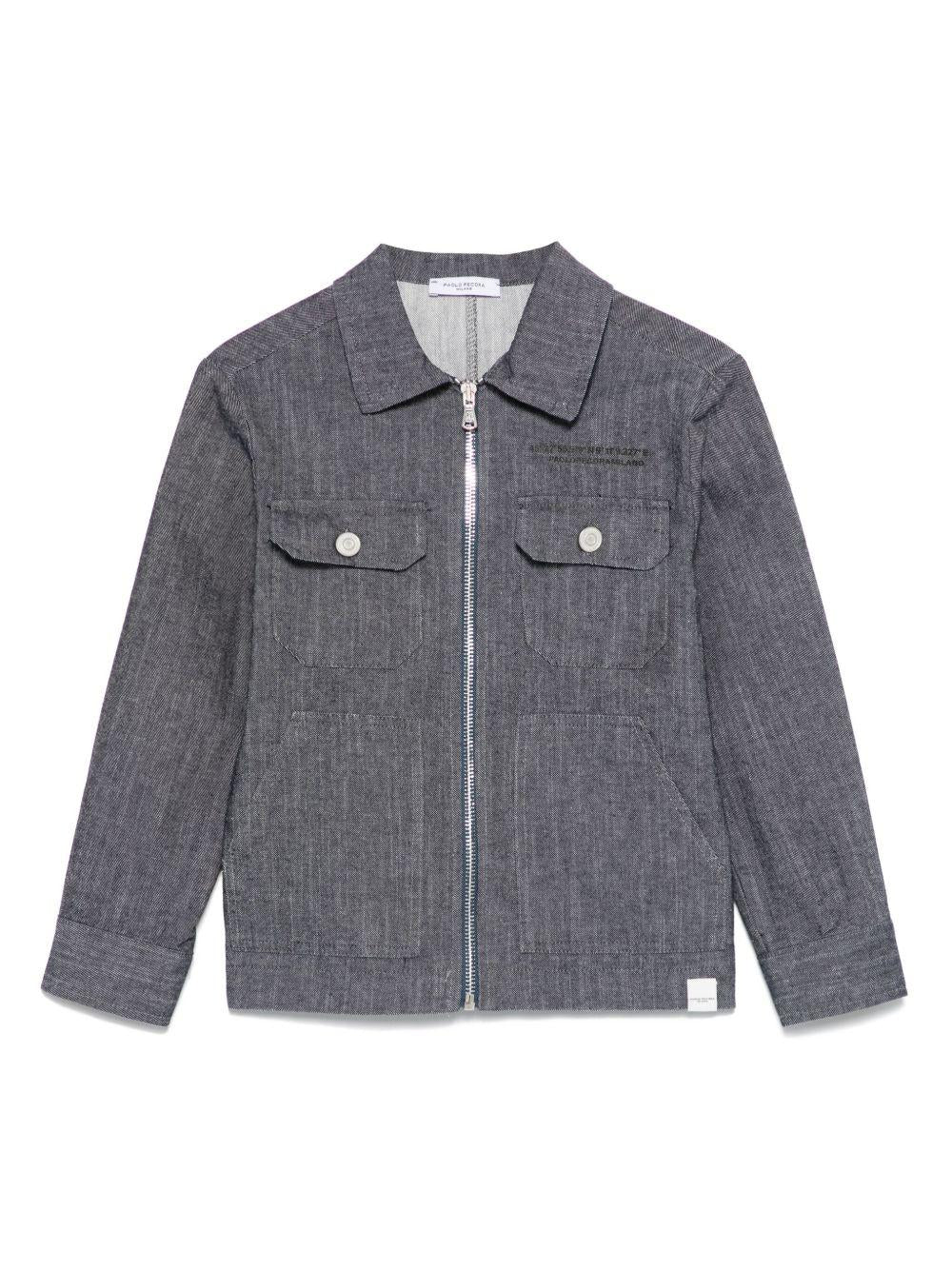 Giubbino per bambino Paolo Pecora Kids denim con chiusura frontale con zip