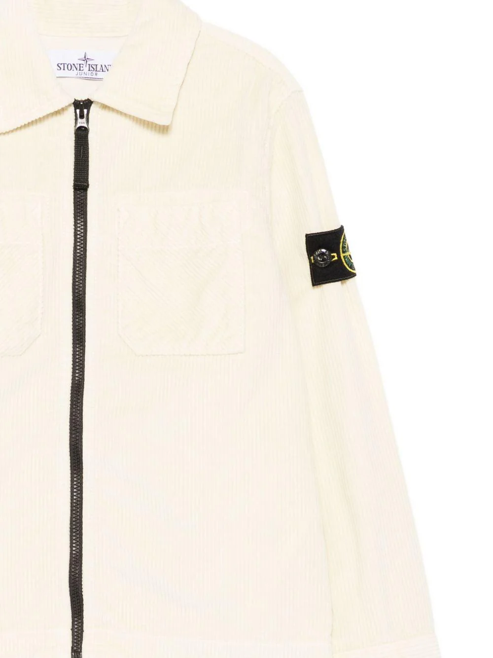 Giubbino per bambino Stone Island Junior bianco con cerniera - Image 3