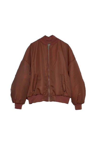 Giubbino per donna The M marrone con etichetta con logo