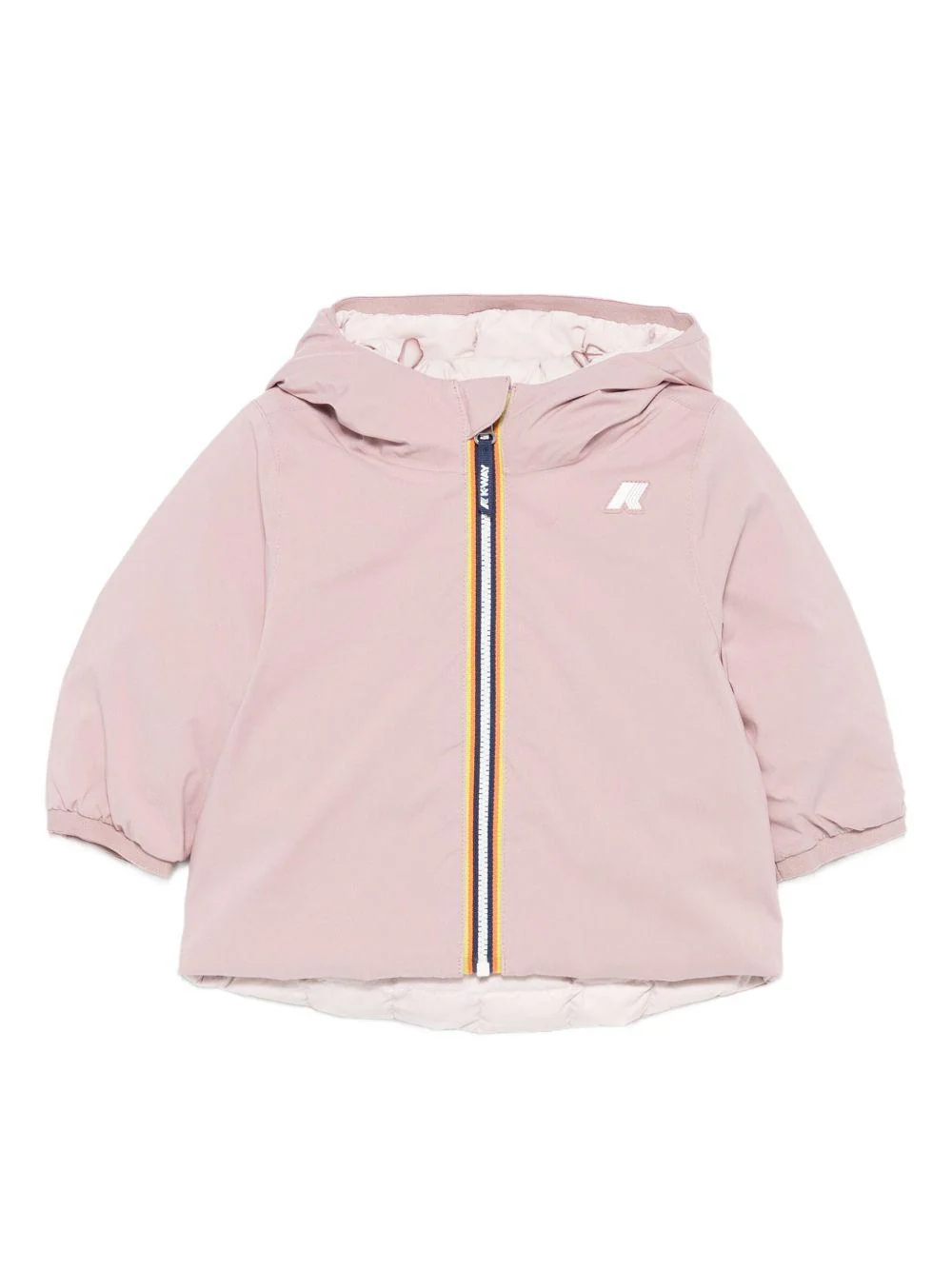 Giubbino per neonata K-Way Kids rosa con design reversibile