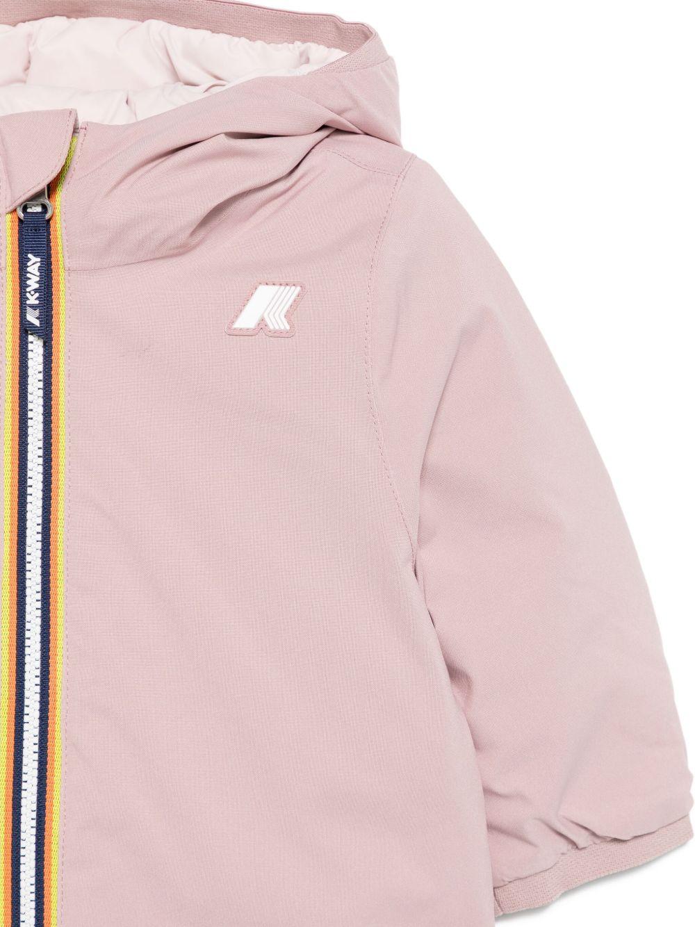 Giubbino per neonata K-Way Kids rosa con design reversibile - Image 3