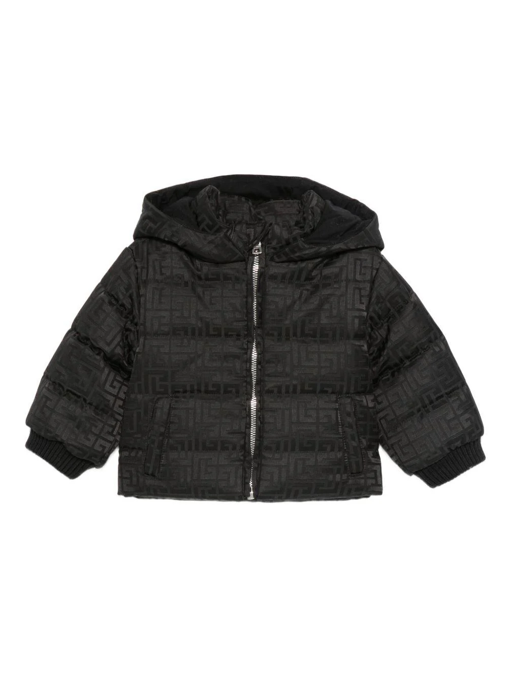 Giubbino per neonato Balmain Kids nero con design trapuntato
