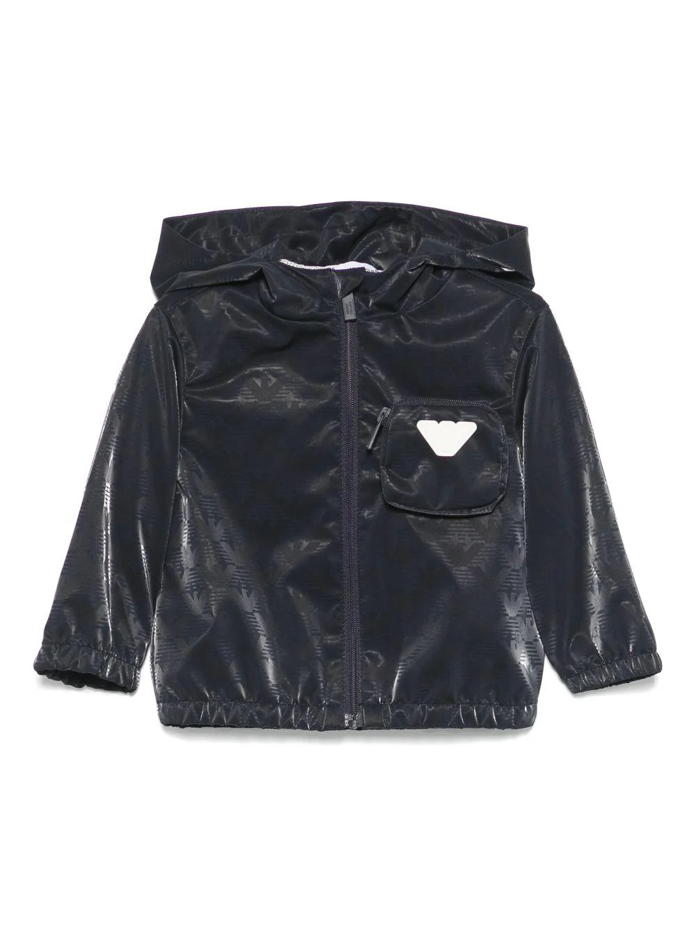 Giubbino per neonato Emporio Armani Kids blu con logo gommato