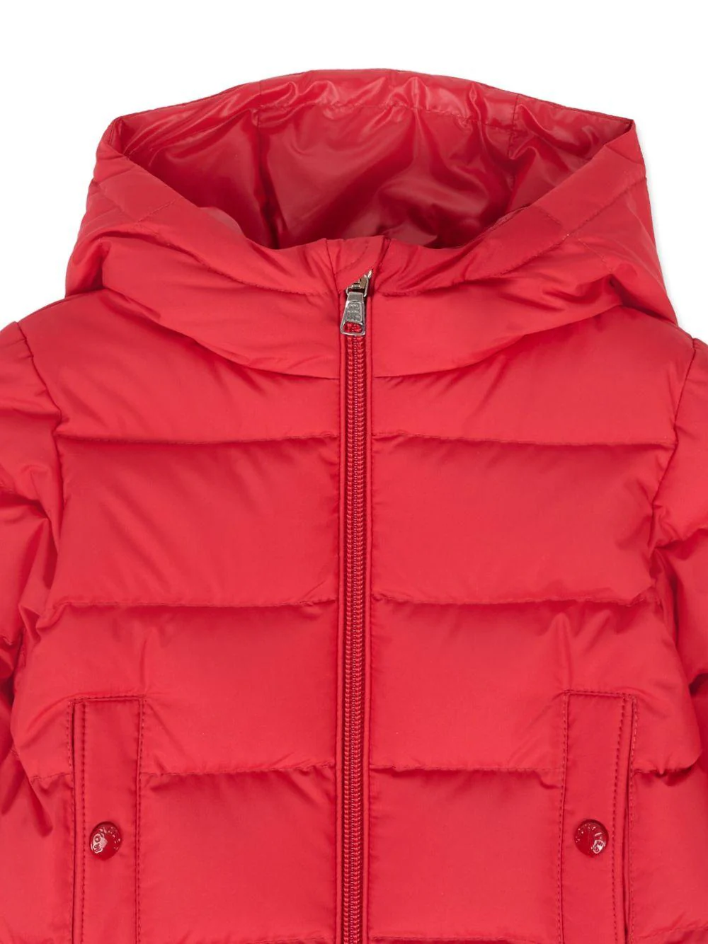 Giubbino per neonato Moncler Enfant rosso con design trapuntato - Image 3