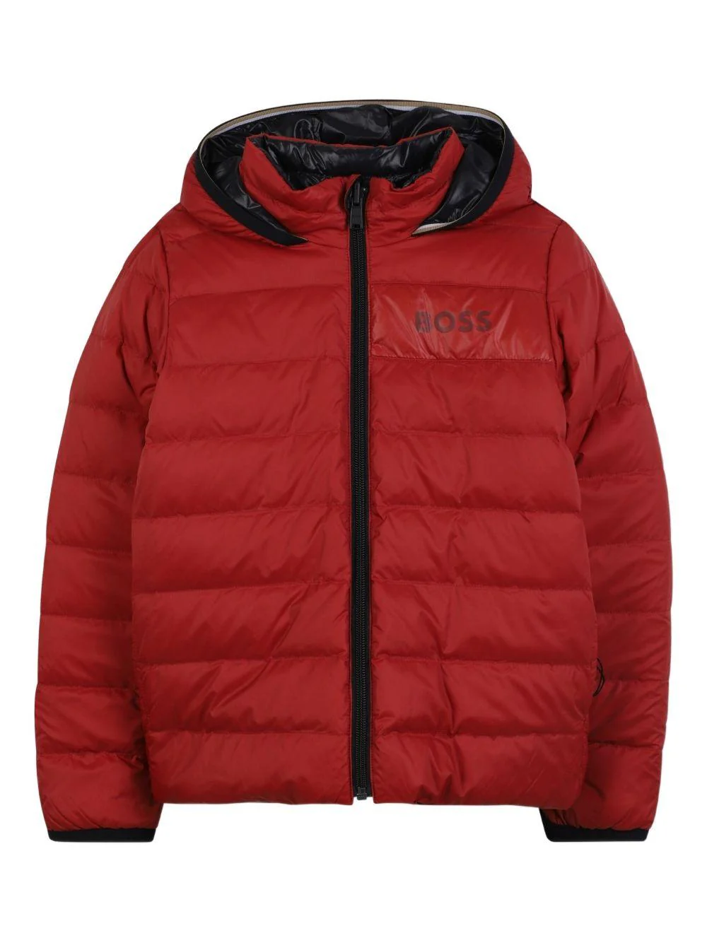 Giubbino reversibile per bambino Boss Kids rosso con dettaglio logo