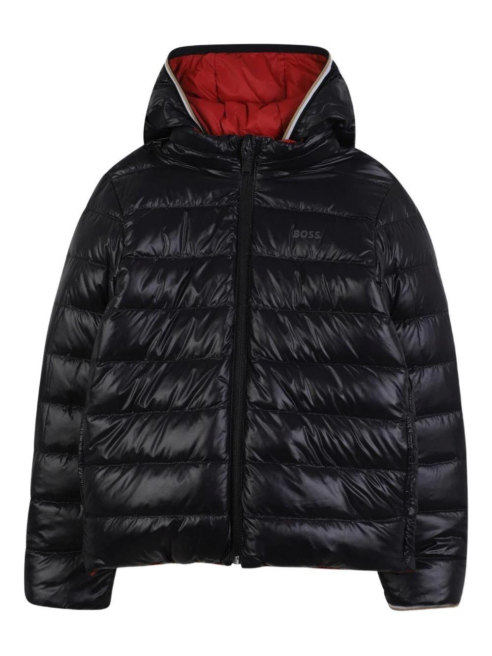 Giubbino reversibile per bambino Boss Kids rosso con dettaglio logo - Image 2