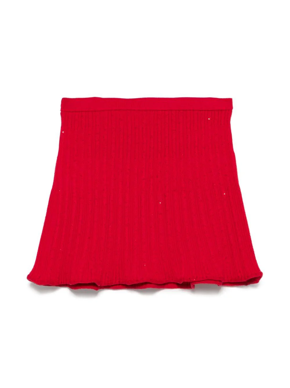 Gonna a coste per bambina Self-Portrait Kids rosso con vita elasticizzata - Image 3