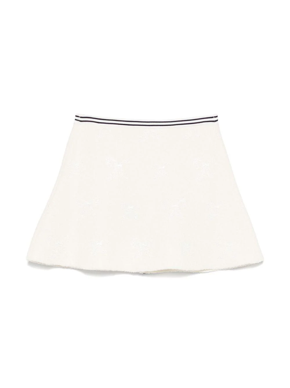Gonna con effetto jacquard per bambina Self-Portrait Kids bianco con vita elasticizzata - Image 3