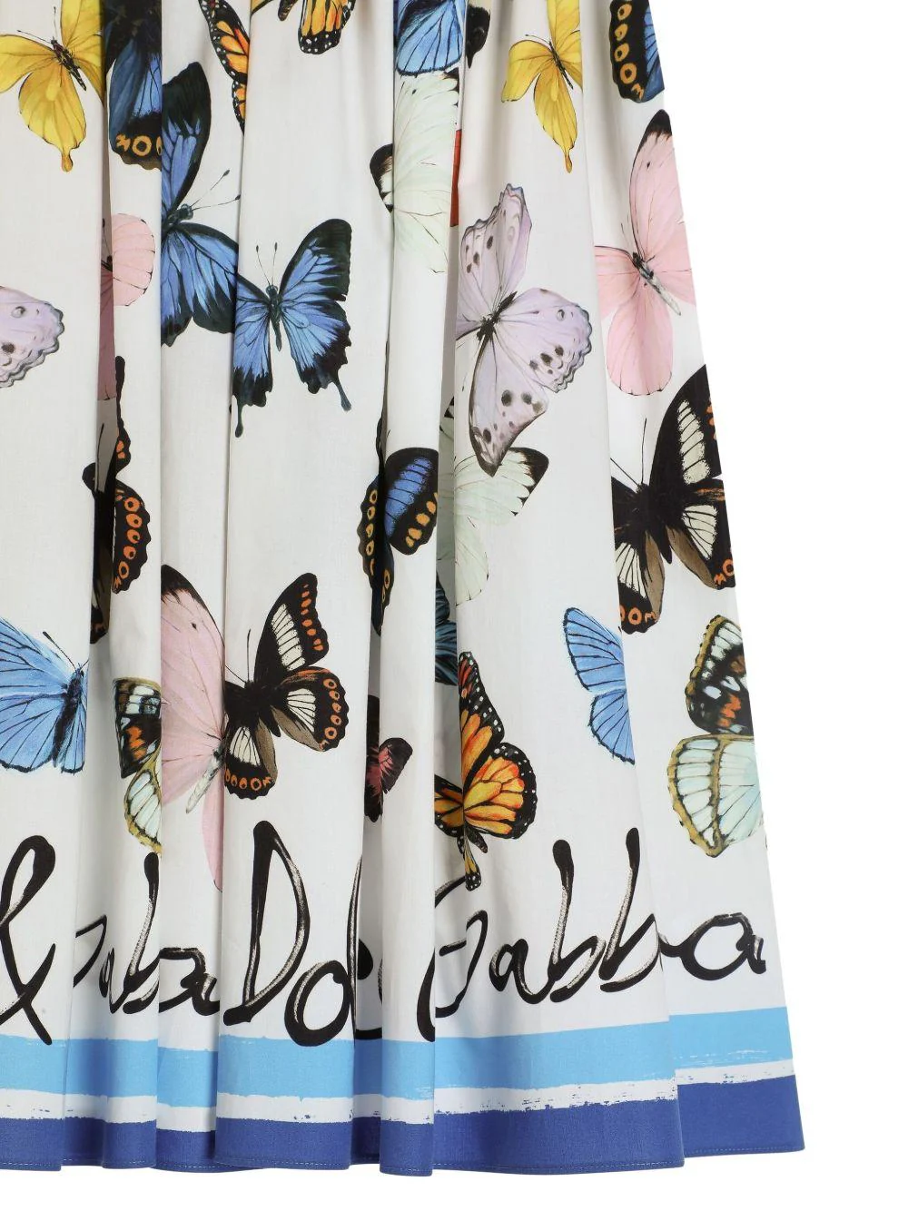 Gonna midi con stampa per bambina Dolce & Gabbana Kids bianco con orlo svasato - Image 2