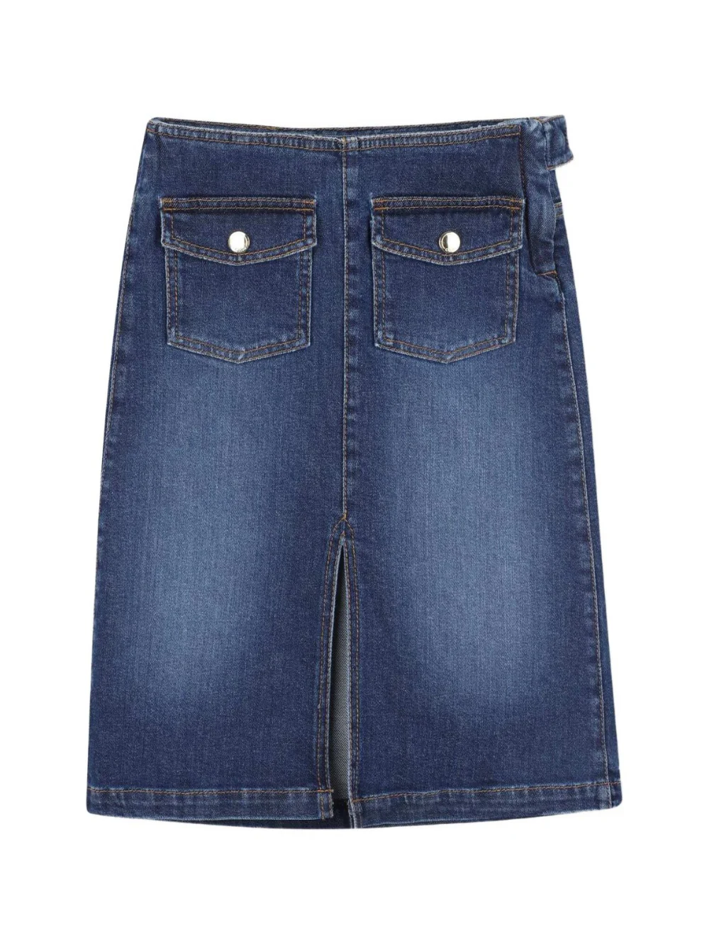 Gonna midi per bambina Chloé Kids denim con tasche