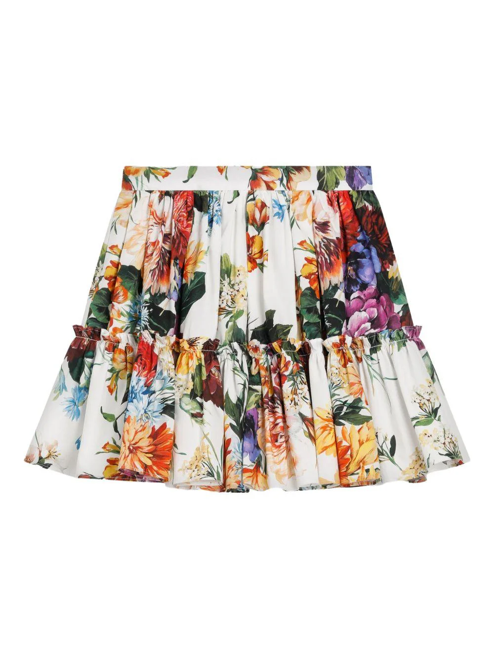 Gonna per bambina Dolce & Gabbana Kids bianca con stampa floreale all-over - Image 2
