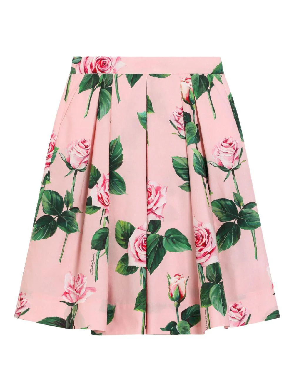 Gonna per bambina Dolce & Gabbana Kids rosa con dettagli plissettati
