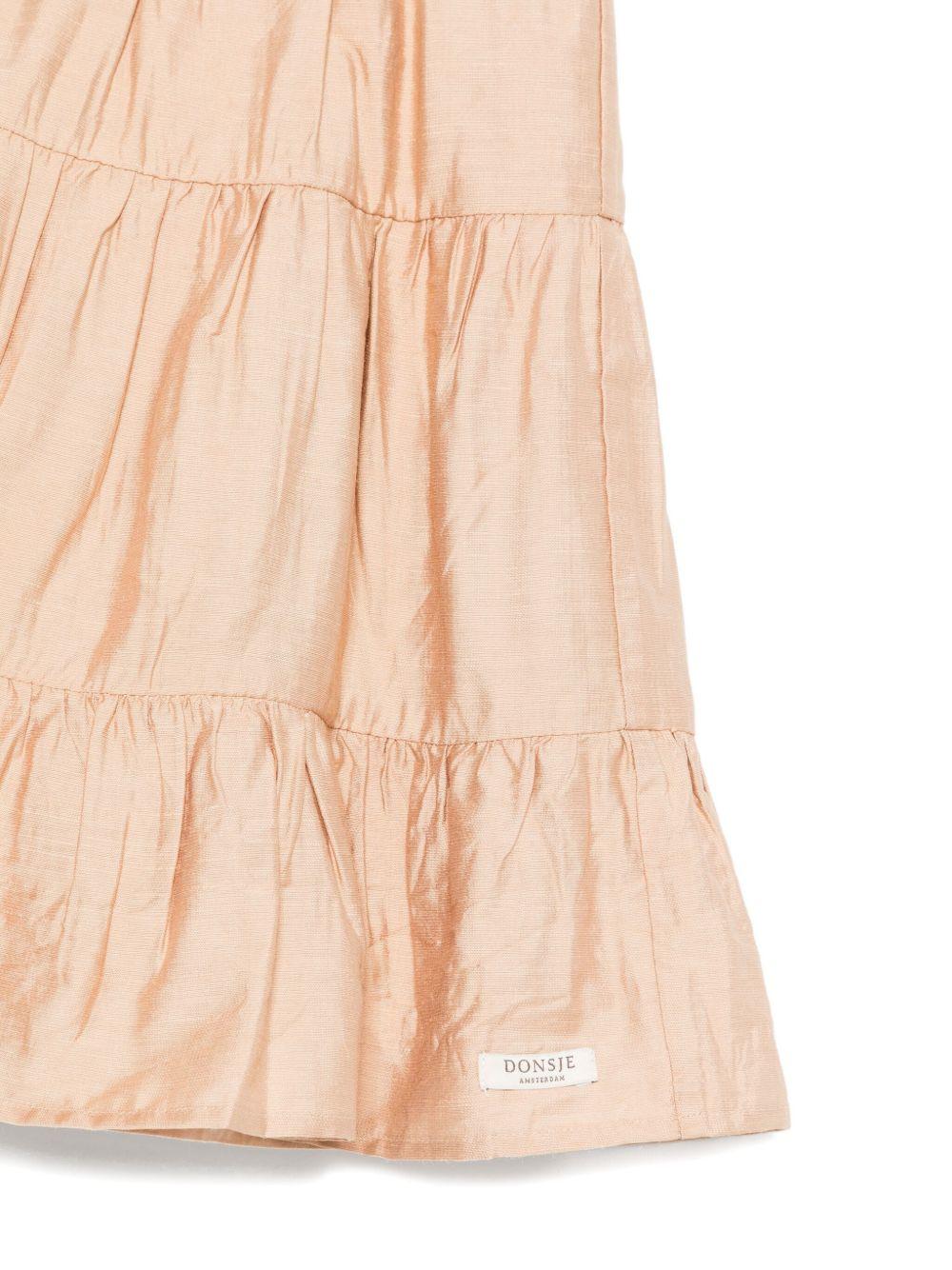 Gonna per bambina Donsje beige con motivo a balze a strati - Image 2
