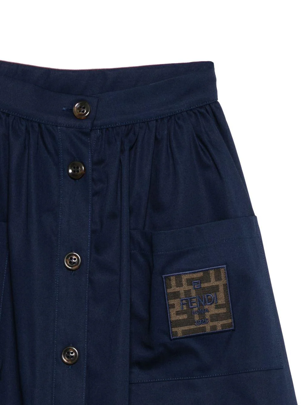Gonna per bambina Fendi Kids blu con bottoni sul davanti - Image 3