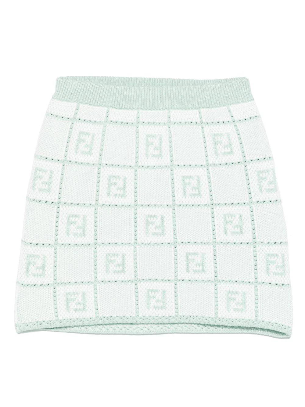 Gonna per bambina Fendi Kids verde all'uncinetto