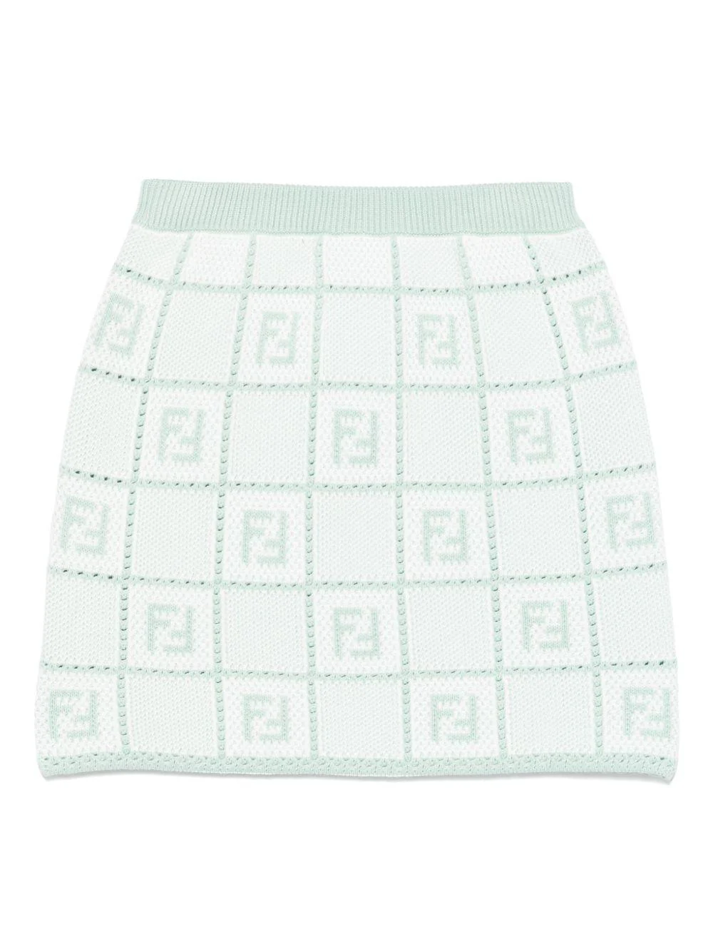 Gonna per bambina Fendi Kids verde all'uncinetto - Image 3