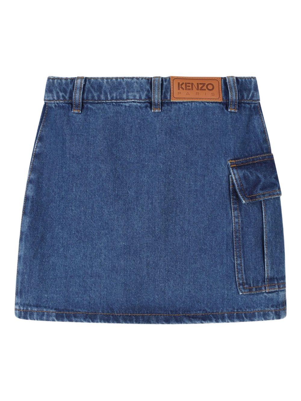 Gonna per bambina Kenzo Kids denim con design asimmetrico - Image 2