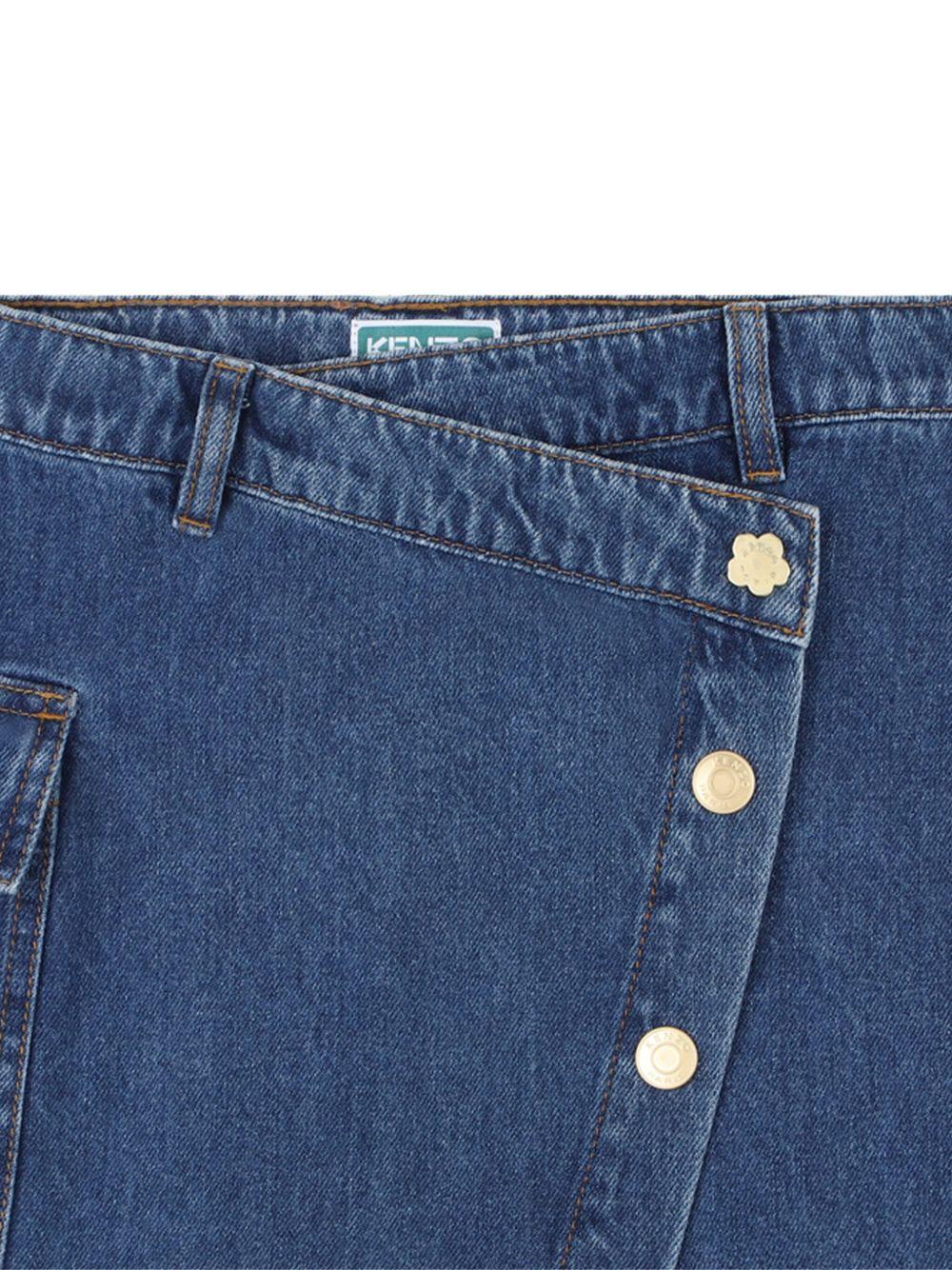 Gonna per bambina Kenzo Kids denim con design asimmetrico - Image 3