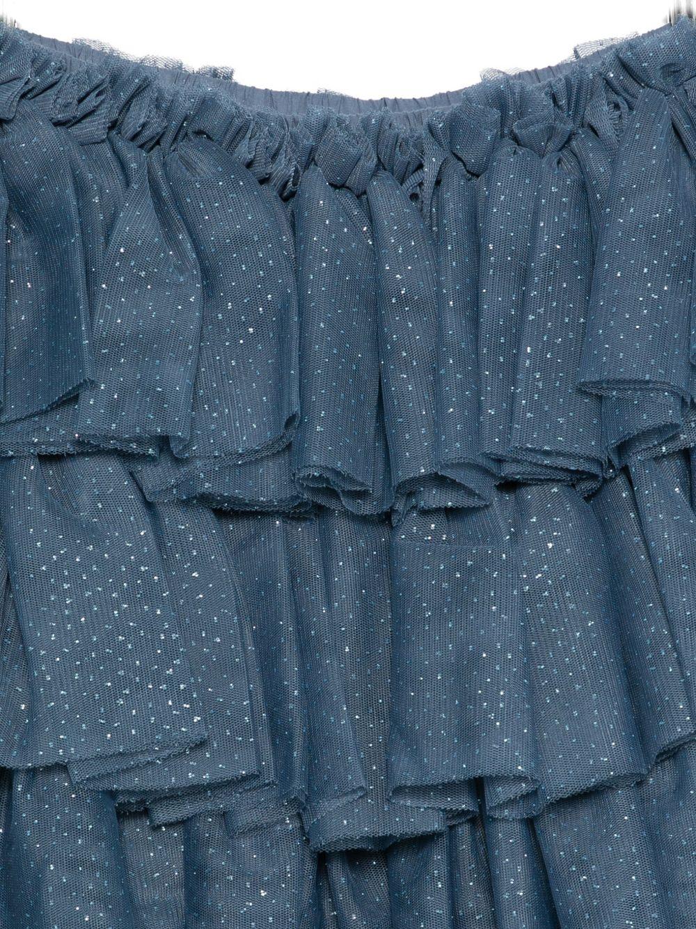 Gonna per bambina Konges Sløjd blu con strati di ruches - Image 2