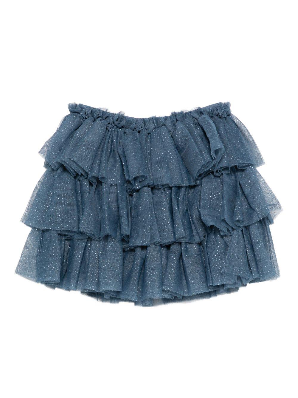 Gonna per bambina Konges Sløjd blu con strati di ruches - Image 3