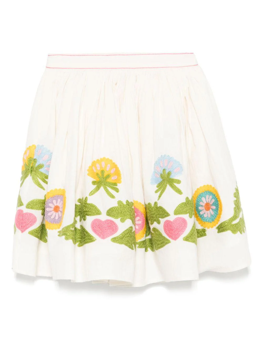 Gonna per bambina molo beige Bonnie con vita elasticizzata sul retro